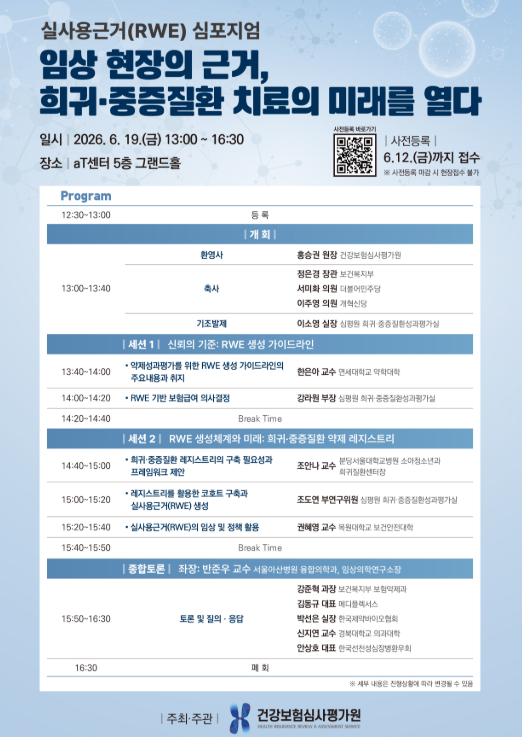 ‘실사용근거(RWE, Real World Evidence) 심포지엄’ 포스터