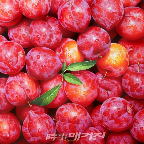 이창효_자두-풍요_73 X 73cm_oil on canvas.한지_2021