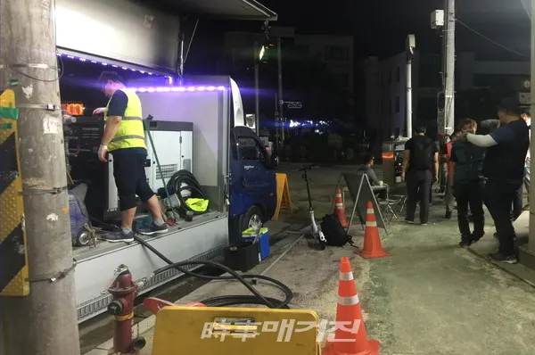 순창읍 상수도관 세척 과정 [사진_순창군청]