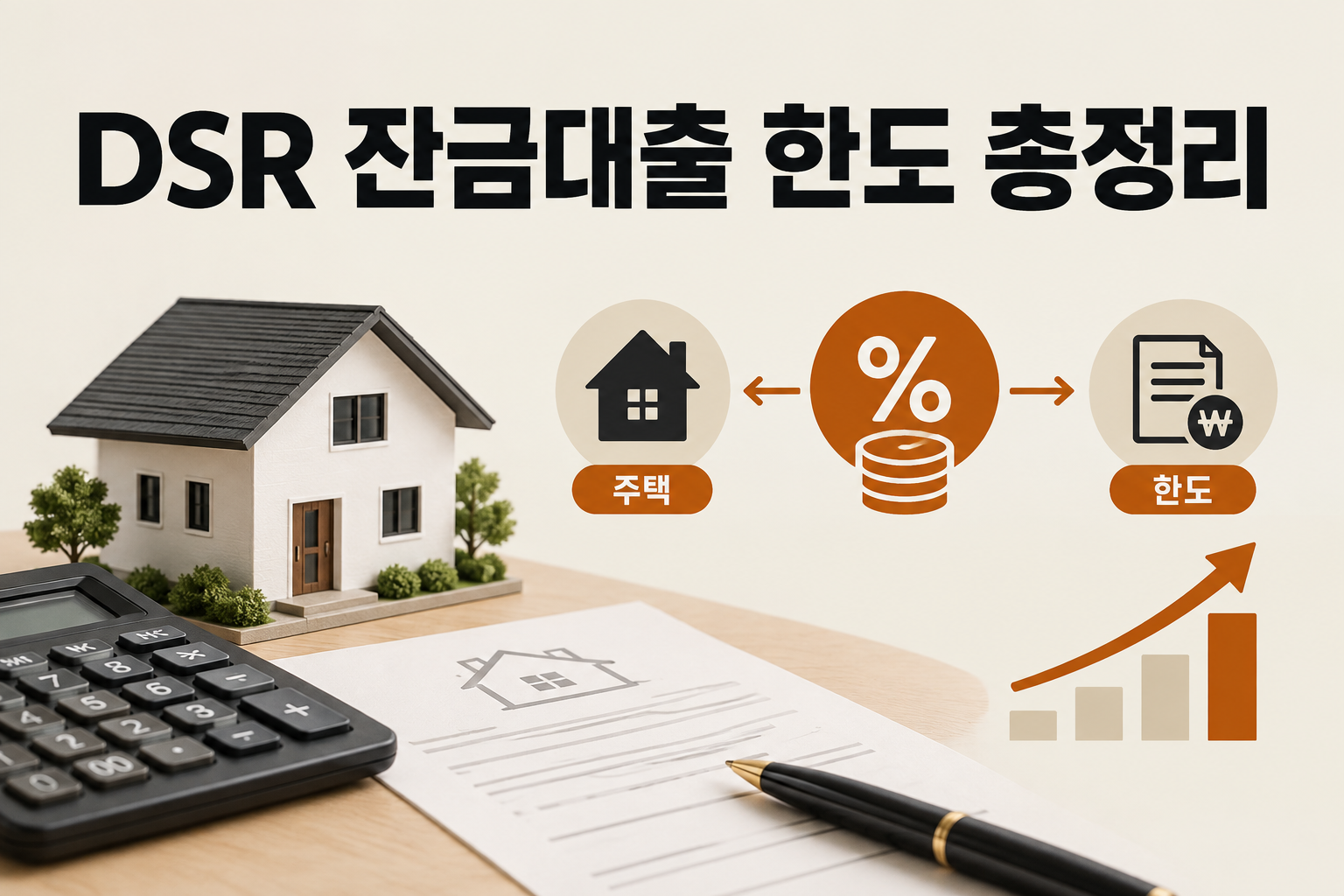 주택 잔금대출 한도가 소득과 기존 부채, 담보 가치라는 여러 조건으로 결정되는 DSR 규제 구조를 다룬 해설