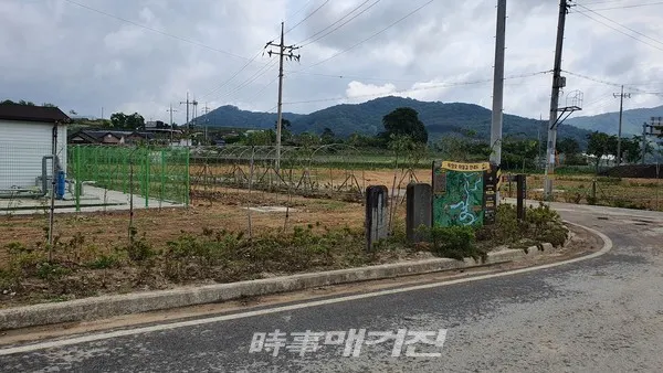 학암마을 친환경공원 기반조성공사 공사현장 (사진_시사매거진)