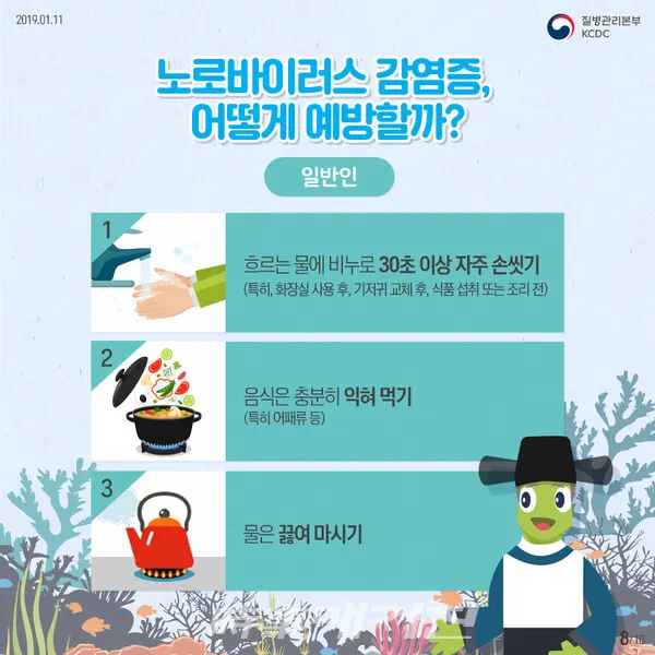 노로바이러스 감염증 예방 수칙. (사진_질병관리본부)