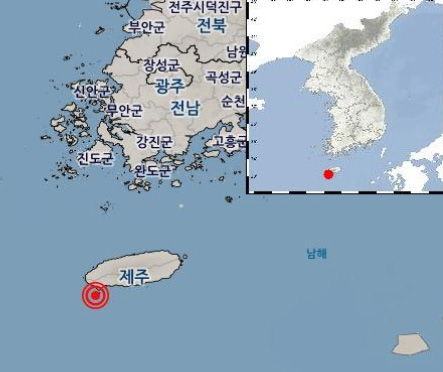 제주도 지진 (기상청 제공)