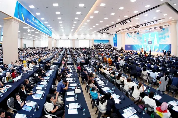18일 대한민국 청주에서 ‘HWPL 9·18 평화 만국회의 제11주년 기념식’이 열리고 있는 모습.(사진_HWPL)