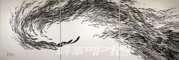 화정 김무호 화백의 대표작인 어락도(4020*134cm)