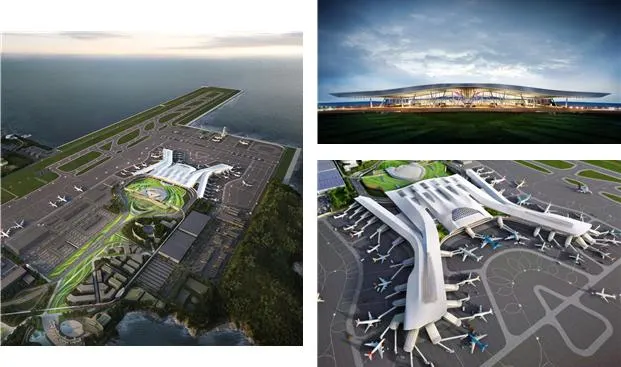 가덕도신공항 여객터미널 설계 공모 당선작 “라이징 윙스”.(사진_GAA)