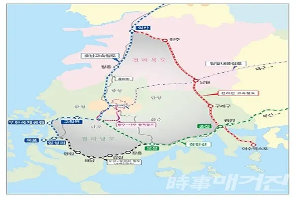 전남 철도 현황도/사진=전라남도청 제공