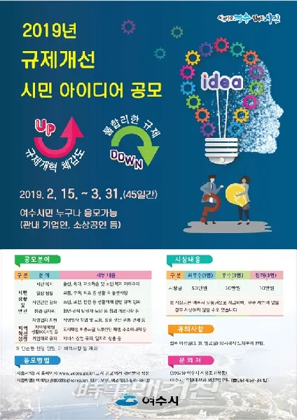 2019규제개선 시민 아이디어 공모 포스터(사진_여수시청 제공)