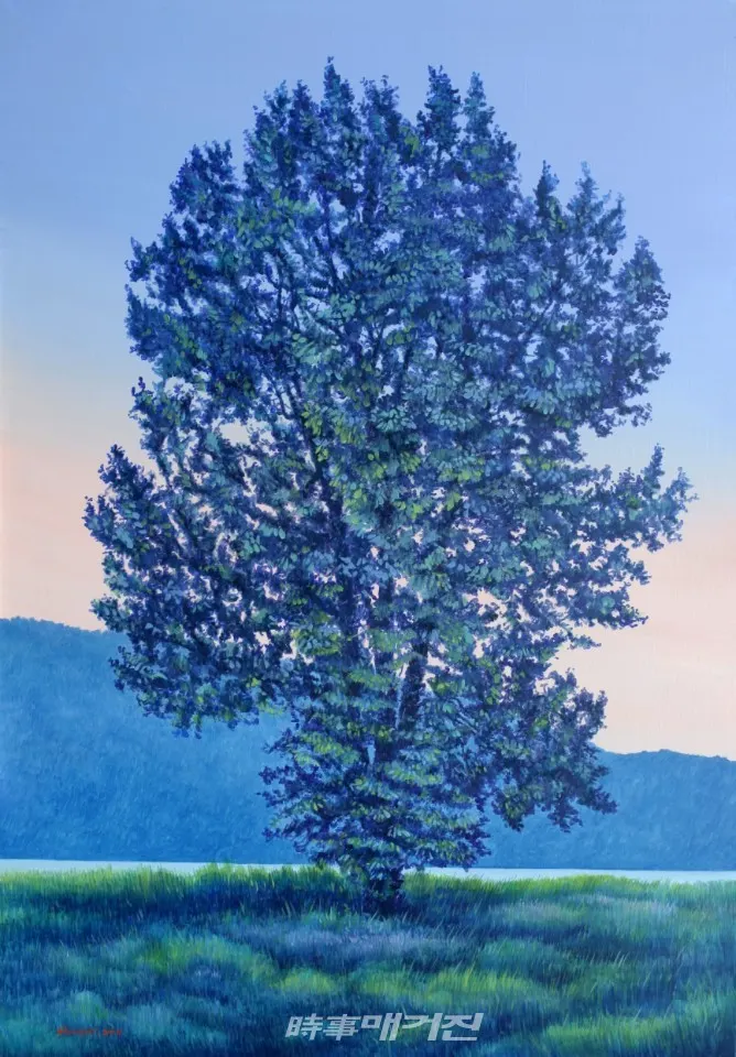 북한강-미루나무 116.8x80.3cm(50P) Oil on canvas 2019, 소원섭