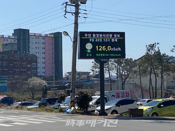 방사선량 안내 전광판(사진_무안군청)