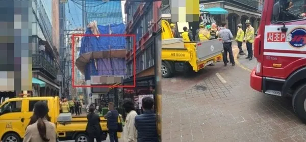 강남역 철거건물 붕괴우려 (사진=보배드림 캡처)