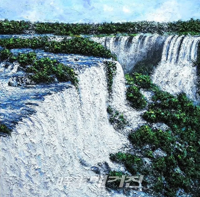 Magnificent Niagara Falls 130x130cm Mixed Media 2018