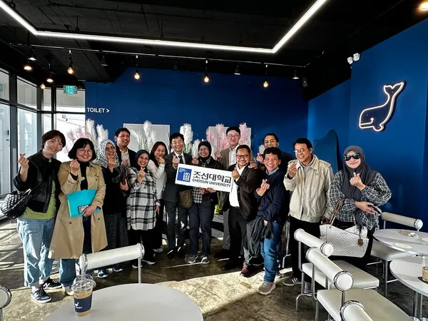 ISCN의 58개의 대학을 대표하여 한국을 찾은 7명의 교수들과 조선대 대외협력처 직원들 (사진_조선대)