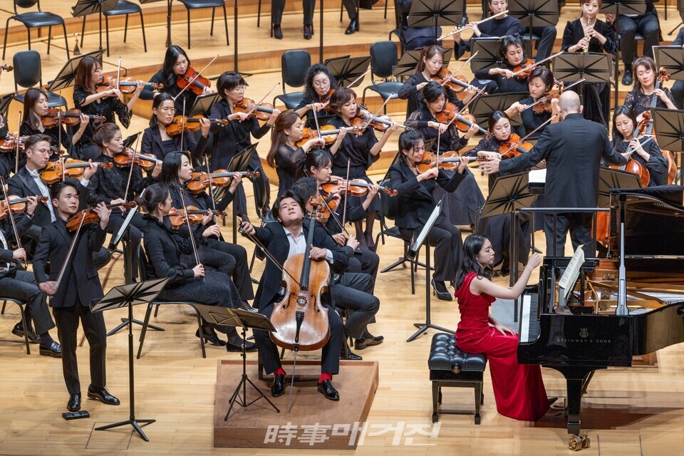 베토벤 삼중 협주곡에서 김동현, 한재민, 김수연 (사진=서울시향)