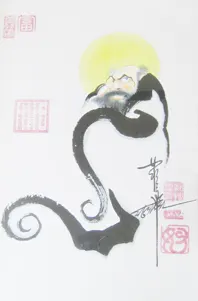 ▲ “동양화에서 서양화에 이르기까지 어린 시절부터 그림과 함께 살아왔다”는 달마사 청관지원 스님은 불교에 귀의하면서 ‘중생이 곧 부처요, 진리며 자비이다’라는 달마대사의 수행방법과 사상에 큰 감명을 받고 달마도를 그리기 시작했다고 한다.
