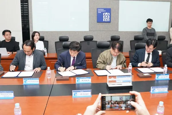 Signing ceremony between Chosun University, Shinan County, ISCN, and Grico (Photo_Chosun University)