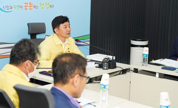 6일 오후 영상회의로 진행된 제46차 대한민국 시, 도지사협의회 총회에서 원희룡 지사가  자치경찰법 개정안에 대해 유감을 표명했다.