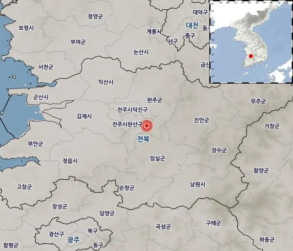 완주 지진 (사진=기상청)