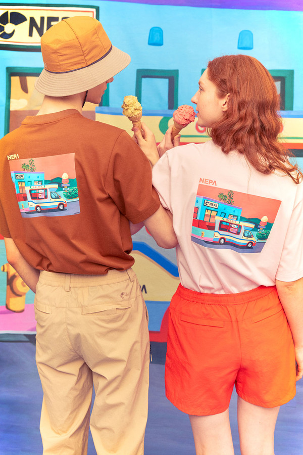 네파 리곡 콜라보레이션 그래픽 티셔츠