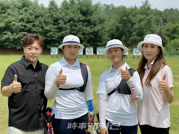 장민기 회장,이은겸·정휘영 선수, 이정은 코치