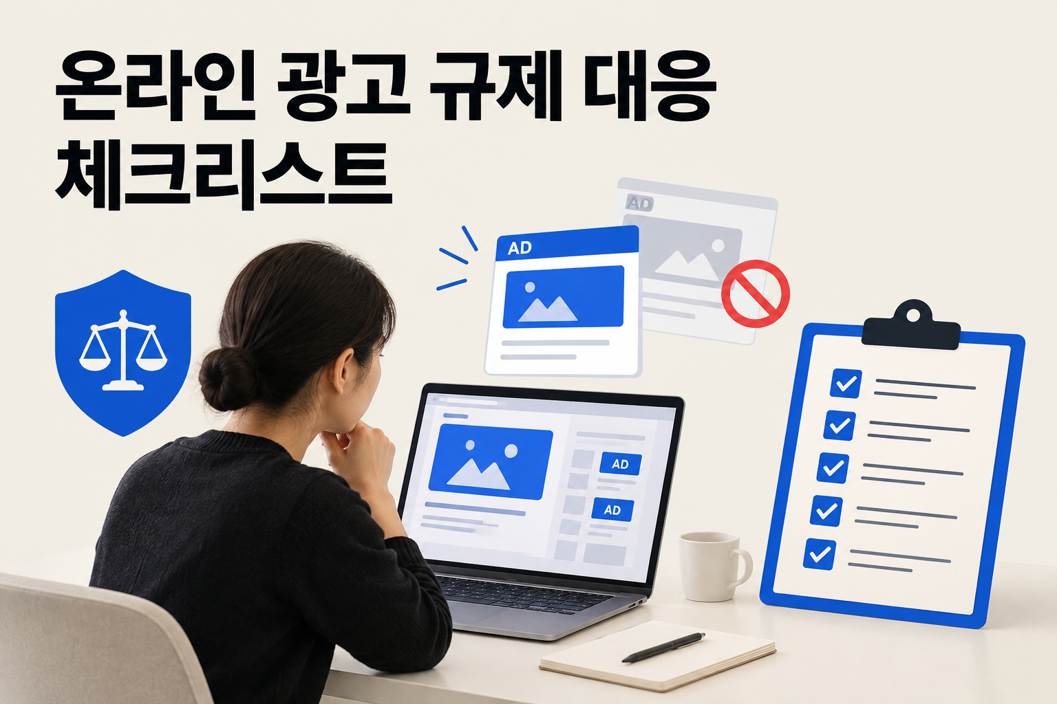 온라인 광고에 겹쳐 적용되는 표시광고법·전자상거래법·개인정보보호법의 층위와 마케팅 담당자의 사전 점검 흐름을 다룬 주제