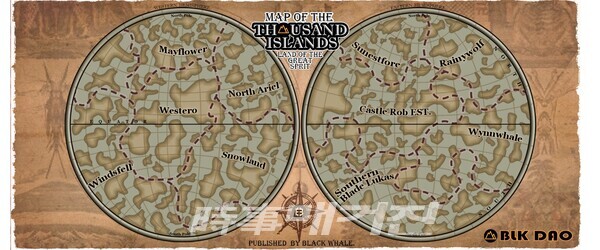 BLK DAO 의 “Thousand Islands” 세계 지도는 총 10개의 구역으로 나뉘어 있다(이미지_블랙웨일)