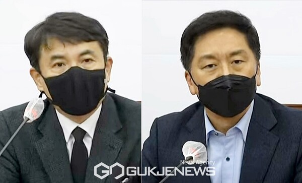 13일 오전 국회에서 국미의힘 이재명 비리 국민검증 특별위원회의에서 김진태 위원장과 김기현 원내대표가 이재명 더불어민주당 후보의 사건 관련 안타까운 죽음에 대해 진실이 밝혀져야 한다고 말했다.(사진제공/국제뉴스)