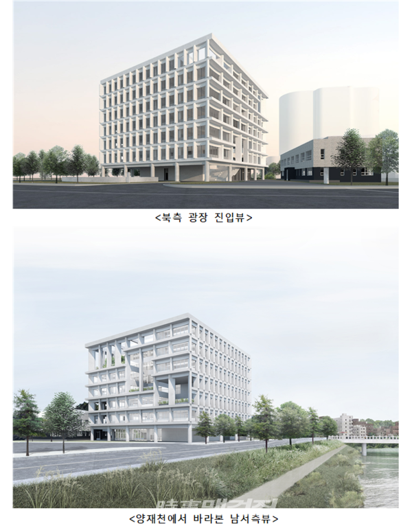 양재 R&D 혁신지구 내 'AI지원센터' 조감도 및 투시도(이미지_서울시)