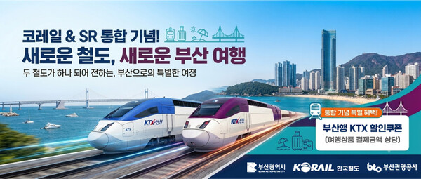 고속철도 통합 기념 기차여행 홍보용 AI 생성 그래픽.(사진_한국철도공사 부경본부)