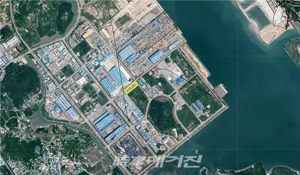 광양시는 “율촌 제1일반산업단지 내 광양시 행정구역에 위치한 주차장(세풍리 2222번지)에 대해 시로 소유권 이전을 위한 절차를 진행하고 있다”고 5일 밝혔다.사진은 주차장 위치도 (노란색 부분)이다.(사진_광양시청)