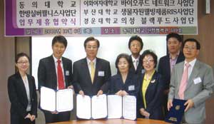 ▲ 의성군과 경운대학교는 한지형 의성 마늘의 우수한 품질과 높은 인지도를 충분히 활용한 의성 흑마늘을 블랙푸드 산업의 새로운 글로벌 파워브랜드로 육성하기 위해 지난해 6월 관ㆍ학 협약을 체결했다.