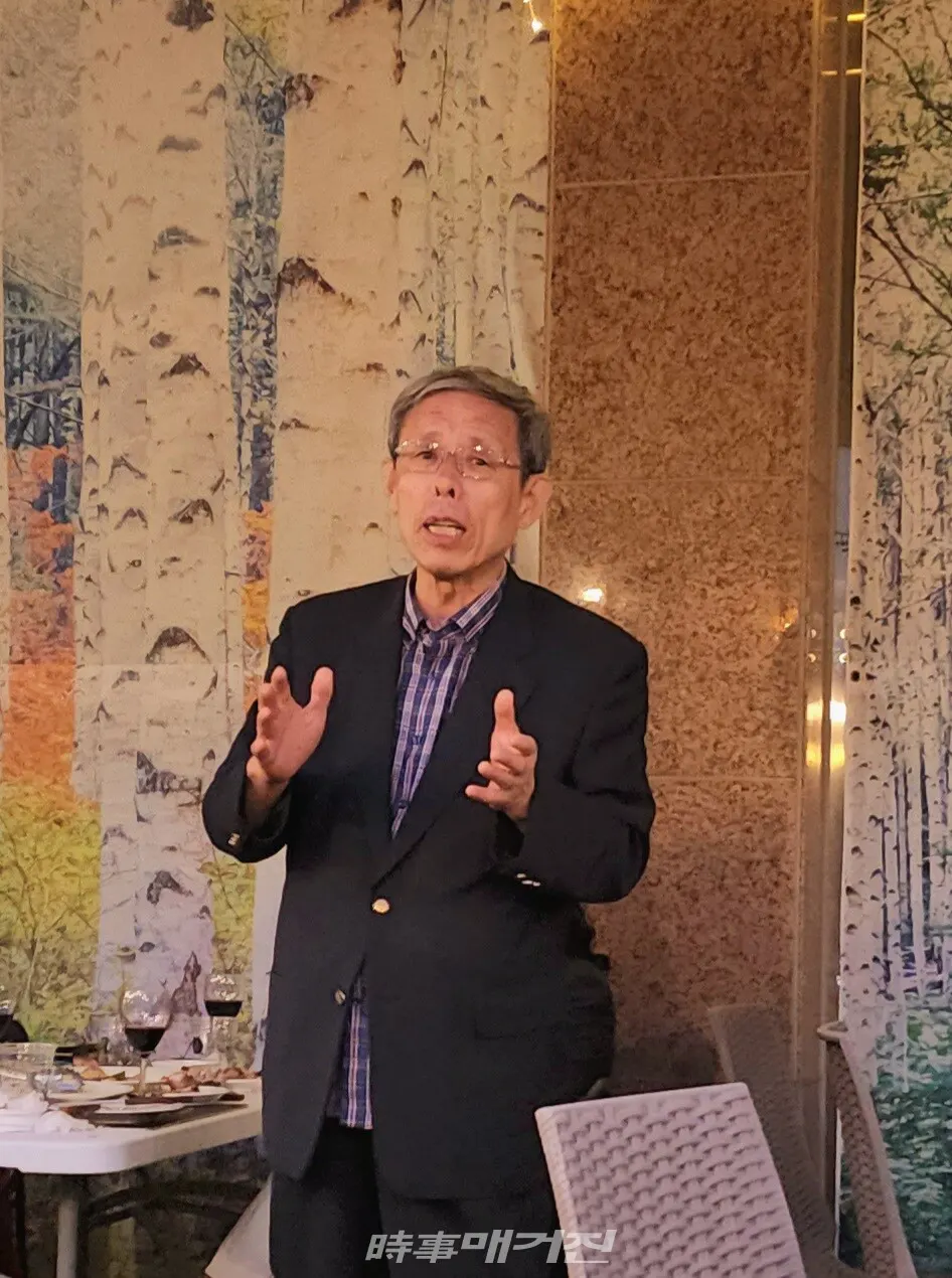 한·중남미협회 한병길 회장(전 주페루, 아르헨티나 대사)이 소감 발표를 하고 있다(사진_AlexKang)
