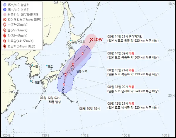 2022년 8호 태풍 메아리 (기상청 제공)