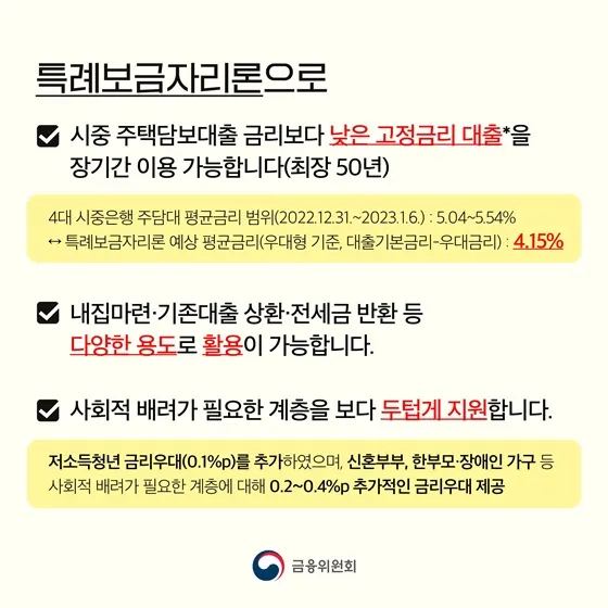 특례보금자리론 (사진=금융위원회)