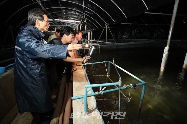 고창 뱀장어 양식장 피해현장 점검(사진_고창군)
