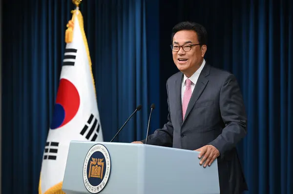 신임 대통령 비서실장으로 임명된 정진석 국민의힘 의원이 지난 22일 서울 용산 대통령실 청사에서 열린 인사브리핑에서 소감을 밝히고 있다.(사진_대통령실)