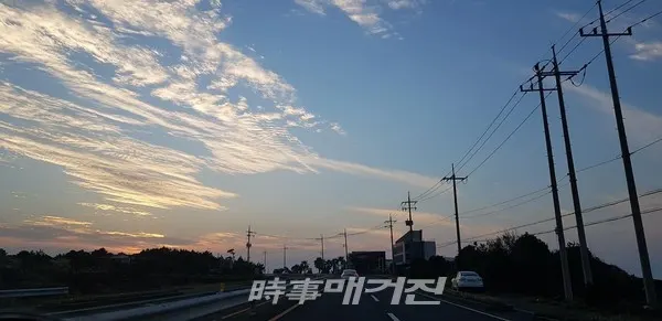 서일주 도로에 어둠이 내리고