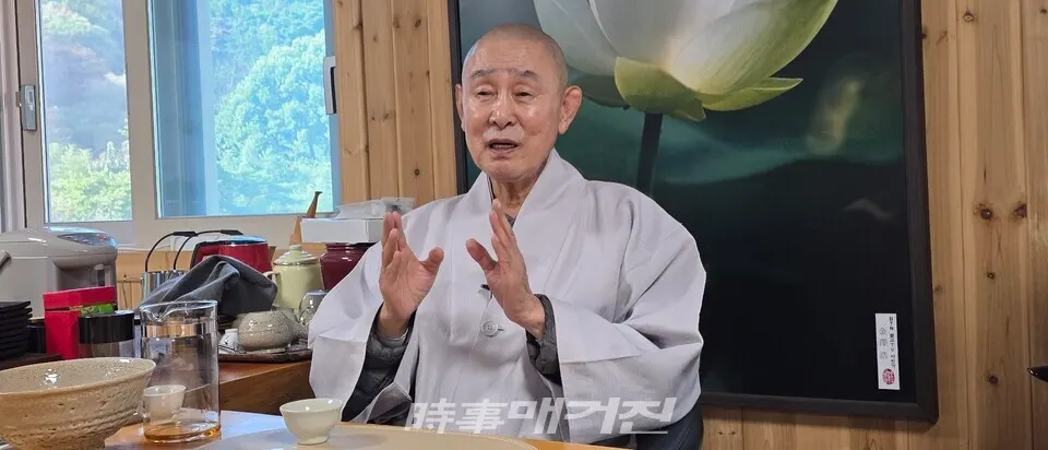 밀양 삼랑진 여여정사 주지이자 금정총림 방장 정여 대선사. (사진_한창기 기자)