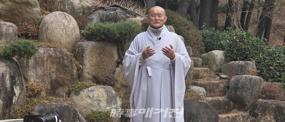 대원 정관 주지스님 인터뷰 모습.(사진_한창기 기자)