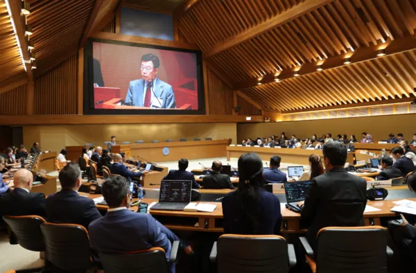 신상진 성남시장이 3월 16일 태국 방콕 유엔컨퍼런스센터에서 열린 유엔지역개발센터(UNCRD) 지속가능교통(EST) 아시아지역 회의에서 성남형 미래 모빌리티 정책을 국제무대에서 제시했다. (사진_성남시)