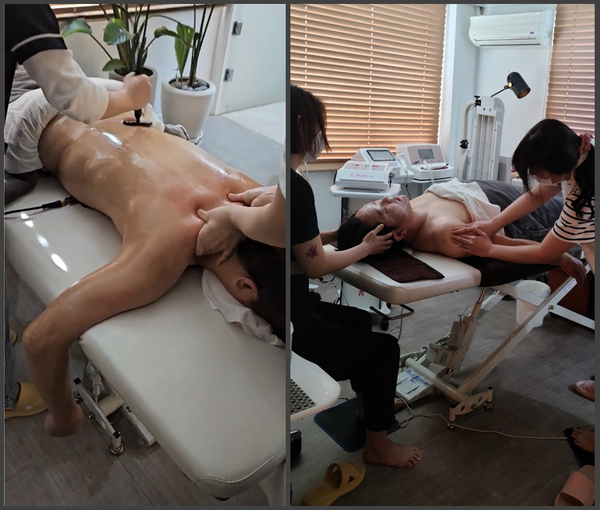 사진_2 마사지로 트리거 포인트를 풀어주도록 한다. (장소_엘린뷰티아카데미 서영신 원장)