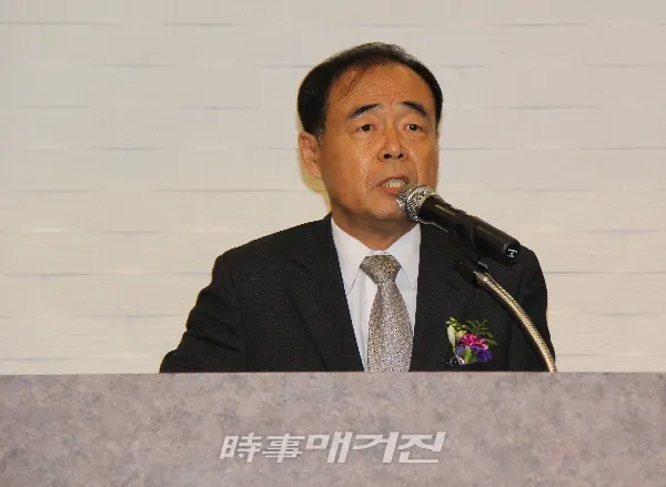 안철진 개별화물연합회 회장이 축사하고 있다. (사진_조은정 기자)