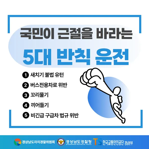 5대 반칙운전 집중단속 포스터.(사진_경남경찰청)