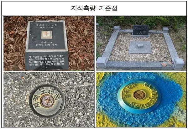 ▲ 여수시(시장 권오봉)가 시민의 재산권 보호와 토지경계 분쟁의 사전 방지를 위해 3월부터 9월까지 6,955개의 지적측량 기준점 전수조사를 완료했다. (사진은 지적 측량 기준점)