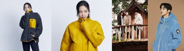 플리스 화보컷 (왼쪽부터 아디다스, 디스커버리 익스페디션, 노스페이스)