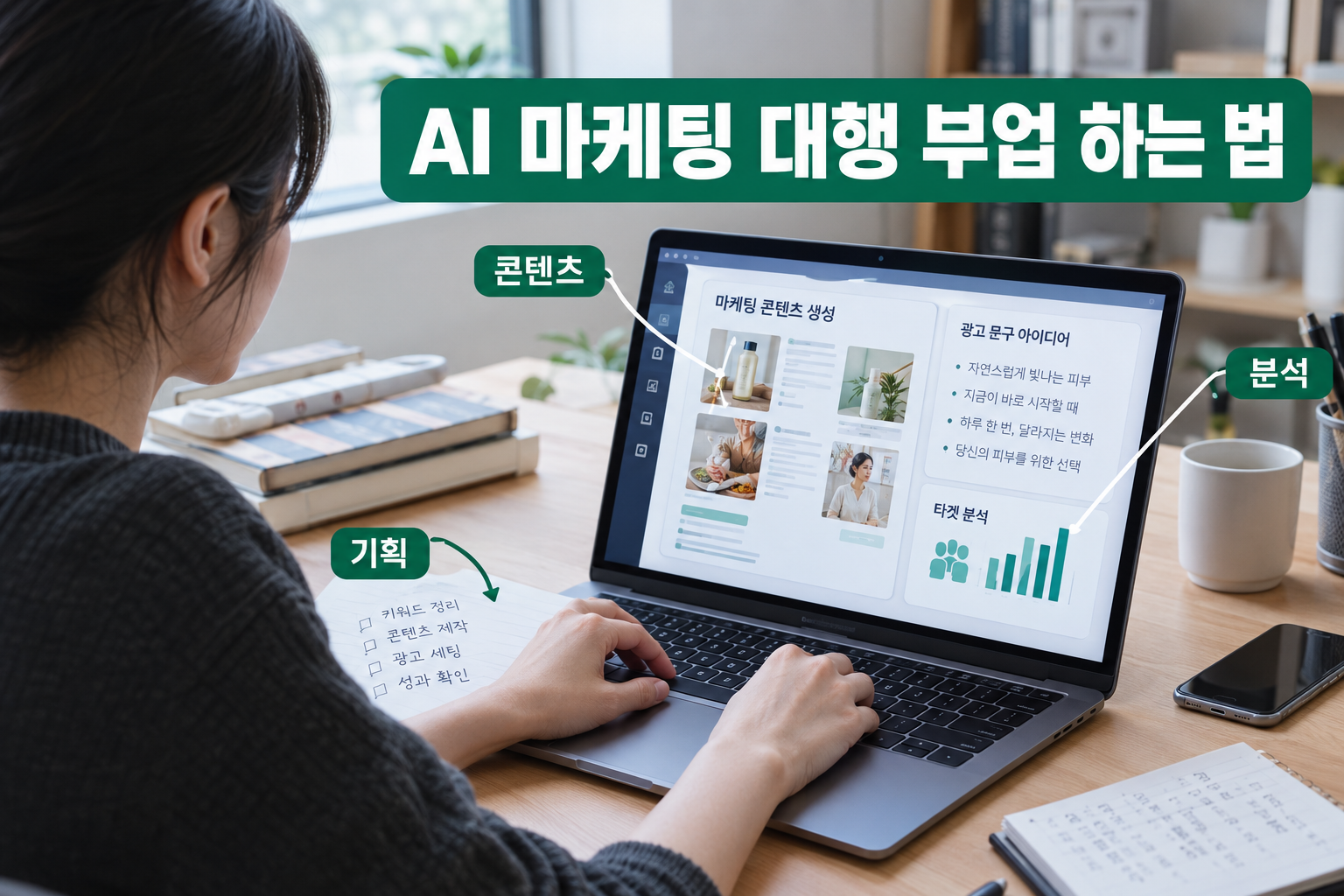 AI 마케팅 교육 4주 과정 커리큘럼을 주차별 산출물과 확인 기준으로 정리한 내용을 담은 표지