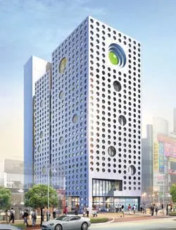 ▲ 2014.7월 완공을 목표로 신세계백화점 정문 바로 앞에 두번째 광주안과가 건설중에 있다.