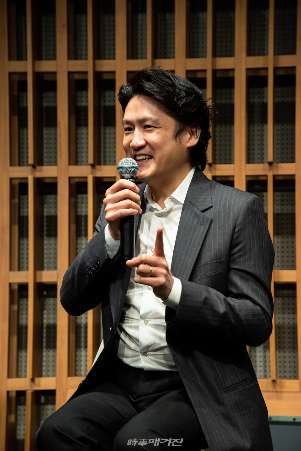 조재혁, 기자간담회에서 기자들의 질문에 답을 하고 있다. (사진제공=Happening People)