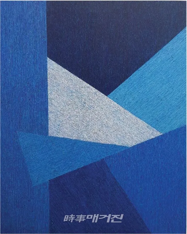 HOMO VIATOR - 길을 걷는 者, 162.0cm x 130.3cm Acrylic, Syringe(주사기선묘), 조미화