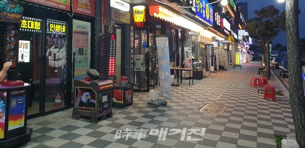 6일 비슷한 시각, 휑한 해양공원 내 상가(구. 낭만포차거리)
